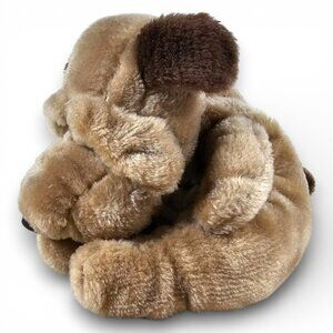 Raffoler Shar Pei Dog Puppy Plush Stuffed Animal Brown Wrinkle Droopy Vintage